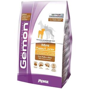 MONGE GEMON Crocchette Mini Puppy & Junior Pollo e Riso 1 kg - Alimento Completo per Cuccioli di Piccola Taglia