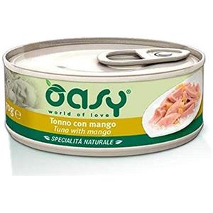 Oasy Cibo Umido per Gatti Adulti Tonno e Mango 150gr - Alimento Complementare