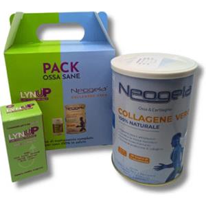 ZETA 92 Srl Pack Ossa Sane: Neogela Collagene Vero 400g e Lynup Multivitaminico 80 Capsule per il Benessere delle Ossa