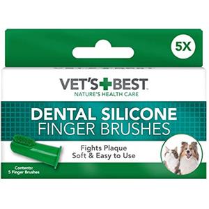 Vet's Best Spazzolini da Dito in Silicone per Cani e Cuccioli- Confezione da 5 Pezzi