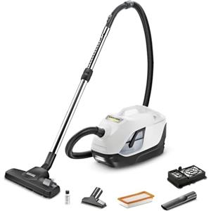 Kärcher Aspirapolvere con filtro ad acqua DS 6, Potenza Assorbita: 650W, Area di lavoro: 10,2m, Peso: 7,5kg, Filtro HEPA 13, 3 Bocchette incluse: per Pavimenti, per Fessure e per Poltrone