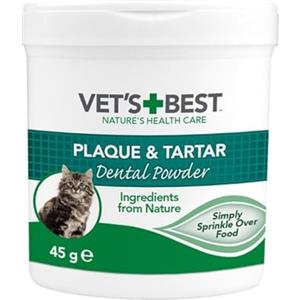 Vet's Best Polvere Dentale Naturale per Gatti, Denti puliti e alito Fresco - 45g