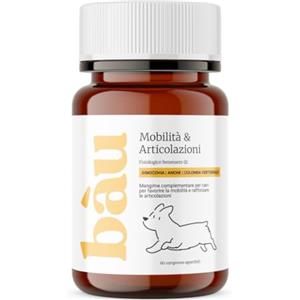 bàu Cosmesi Integratore Articolazioni Cane, Condroprotettori Cane, Migliora Mobilità e Rinforza Le Articolazioni con Cozza Verde, Condroitina e Glucosamina - 60 Compresse