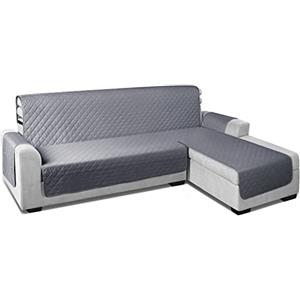 TAOCOCO Copridivano impermeabile con Penisola(L 240cm),Copridivano con Elastico, per Soggiorno, Antiscivolo, per Animali Domestici,Gatti, Cani,Bambini che Giocano (Grigio Scuro)
