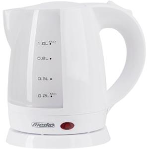 Mesko MS1276 Bollitore Elettrico 1 Litro, Senza Fili, Senza BPA, Teiera Elettrica Piccola Senza Cavo, Spegnimento Automatico, Base 360º, Filtro Anticalcare, Bianco, 1600W