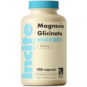 Incite Nutrition Integratore al Magnesio Bisglicinato - 500 mg - Qualità Premium - 100 Capsule Naturali e Vegane (Fornitura per 3 Mesi) ad Alta Concentrazione con la Massima Biodisponibilità