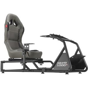 Rebblers SIMR1000 Simulatore Guida Professionale - Sedile Racing Avvolgente con Supporto Cambio e Freno a Mano - Regolabile F1/GT/Rally - Compatibile Tutti i Volanti Gaming - PC/Console (Grigio)