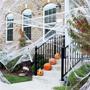 CLHXWU Ragnatele Decorative Halloween,Ragnatele Halloween Estensibili Includere 100g Ragnatela Decorazione e 30 Ragni Finti Per Halloween Decorazioni All'interno e All'esterno
