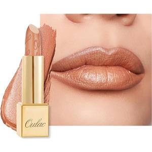 OULAC Rossetto Opaco Finitura Metallica, Matte Rossetti Champagne Glitterato Idratazione e Lucentezza a Lunga Durata per le Labbra, Texture Fine Colore Intenso, 4,3g (GM10) Chicness