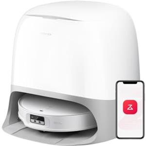 roborock Qrevo CurvX Robot Aspirapolvere e Mocio, Aspirazione 22.000Pa,7,98 cm Design ultra-sottile, Doppio Sistema Antigroviglio, Telaio AdaptiLift, Lavaggio e Asciugatura Auto ad Acqua Calda Mop