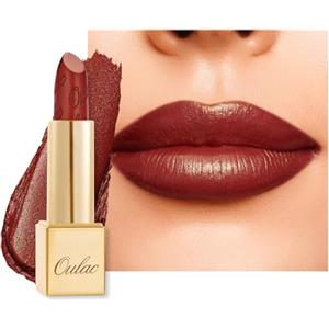 OULAC Rossetto Opaco Finitura Metallica, Matte Rossetti Rosso Prugna Glitterato Idratazione e Lucentezza a Lunga Durata per le Labbra, Texture Fine Colore Intenso, 4,3g (GM13) Daring