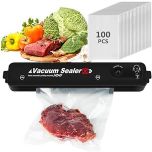 BORDEAG Macchina Sottovuoto Alimenti: Macchina Sottovuoto Professionale per Cibi Secchi e Umidi, Macchina per Sottovuoto per Alimenti, Macchina Sottovuoto Vacuum Sealer con 100 Sacchetti Sottovuoto Alimenti