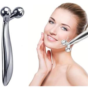 UQMIQURA Massaggiatore facciale 3D, rullo massaggiante, rullo rotante a 360°, massaggiatore viso anti-invecchiamento, rilassamento muscolare