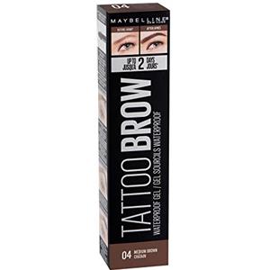 Maybelline New York, Tattoo Brow - Gel per sopracciglia impermeabile, n. 04, marrone medio, 5 ml