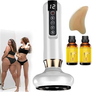 Wxshang Velora Massaggiatore Anti Cellulite Vacuum, Velora Beauty Anticellulite, Massaggiatore Anticellulite Elettrico, Coppettazione Cellulite 12 Livelli Regolabili, Riduce La Cellulite, Smagliature (Bianco)