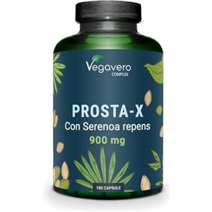 Vegavero Serenoa Repens 900 mg | 180 capsule (3 Mesi) | Saw Palmetto, Epilobio, Ortica e Zucca | Integratore Prostata Uomo | Prodotto e Testato in Germania | Altamente Dosato | Vegavero®