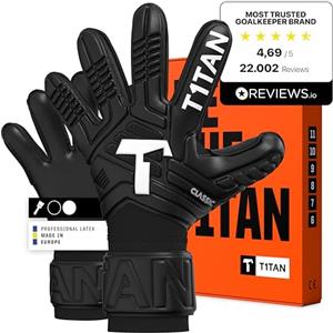 T1TAN Classic 1.0 Black-Out - Guanti da portiere - senza protezione per le dita - guanti da portiere di calcio - taglia 7