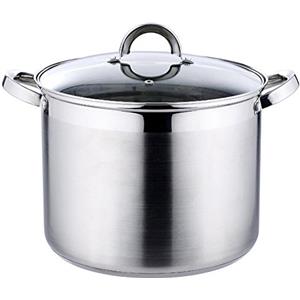 RB RENBERG RENBERG Alexander | Pentola da Cucina Alta 30x23 cm e 15 L con Coperchio in Vetro | Acciaio Inox | Batteria da Cucina | Base Incapsulata a 5 Strati