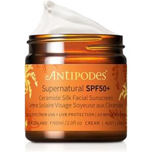 Antipodes Supernatural SPF50+ - Crema solare viso setosa con ceramidi, 60 ml