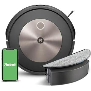 iRobot Roomba Combo j5, Robot Aspirapolvere Lavapavimenti, Mappatura Intelligente, Wi-Fi, Rilevamento Ostacoli, 2 Spazzole in Gomma Multi-Superficie, Programmabile con App e Assistente Vocale, Bronzo