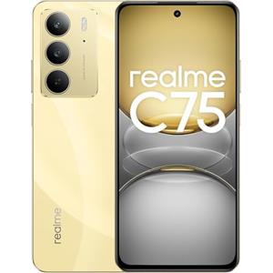 realme C75 Smartphone 8+256GB, Resistenza Ultra alla Polvere e all'Acqua IP69, Vetro ArmorShell, Batteria 6000mAh, Fotocamera con AI da 50 MP, Display da 6,72 con 90 Hz, Oro (nessun adattatore)