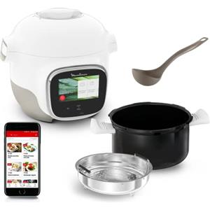 Moulinex Cookeo Touch Wifi Mini Multicooker intelligente ad alta pressione, 3 litri, 100 ricette integrate e ricette gratuite via Wifi, touch screen, YY5132FB, bianco
