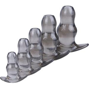 RTNPKLA BDSM 5 Dimensioni Butt Plugs Anal Plug Aperto Tunnel anale Espansione della vagina Plug cavo Speculum morbido SM Giocattoli del sesso for Donna Uomo Dilatatore anale(S)