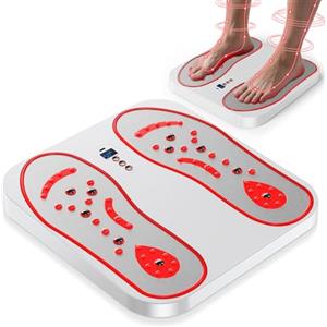 Rkdely Massaggiatore per Piedi, EMS Massaggio Piedi, Massaggiatore Plantare con Riscaldamento e Magneti 8 Modalità e 20 Intensità, Massaggia Elettrico per Muscolare