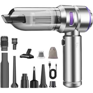 CHOLANG Aspirabriciole Senza Fili,20000Pa 4 in 1 Aspirapolvere portatile per auto Batteria 6000mAh con Motore Brushless Spolverino d'aria e soffiatore d'aria e pompa Aspirapolvere portatile per auto