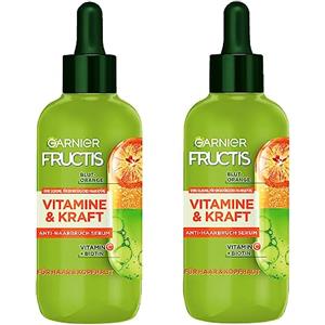 Garnier Siero rinforzante per capelli sottili e cuoio capelluto, efficace contro la perdita di capelli, con vitamina C e arancio sanguigno, vitamine e forza di frutto, 2 x 125 ml