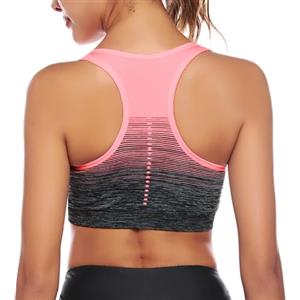 Sykooria Donna Reggiseno Sportivo Reggiseno da Allenamento Senza Ferretto Top Fitness Donna Palestra Imbottito per Ginnastica Yoga Rosa S