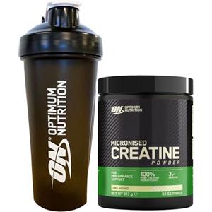 Optimum Nutrition Micronised Creatine Integratore in Polvere a Base di Creatina Monoidrato Micronizzata Pura Non Aromatizzato 93 Dosi 317g + SHAKER