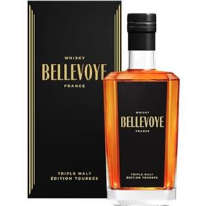 BELLEVOYE - Whisky Triplo Malto - Whisky francese torbato Bellevoye Noir - Medaglia d'oro al Concours Mondial de Bruxelles 2018, 2019, 2020, 2021-43% di alcol - Origine: 100% Francia - 70 cl