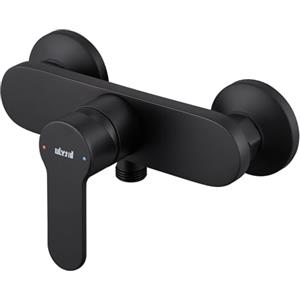 Ulytid Miscelatore Doccia Nero, Rubinetto Doccia da Muro, Miscelatore Doccia Esterno, Rubinetteria Doccia Monocomando Ottone per Bagno, Universale Uscita Inferiore 1/2" (21mm)