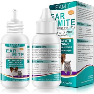 JSBNQRMZ Cura delle Orecchie per Cani,Trattamento Antiacaro per Cani,Allevia Le Infezioni da Lievito,Allevia Le Sofferenze Dovute Ad Acari,Cerume E Sporcizia,per Cuccioli,Gatti E Cani