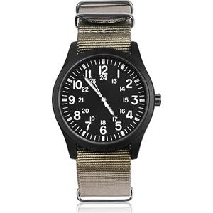 Vicloon Orologio da Uomo, Orologio Militare, Orologio al Quarzo Analogico Glow in the Dark Orologi Field Outdoor Sport Orologio da Polso da Uomo Army Tactical Sports Minimalisti (Grigio)