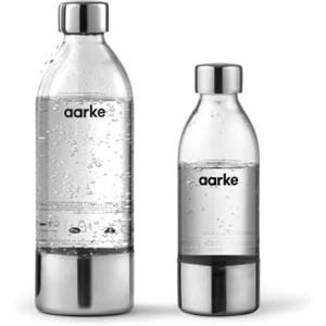 aarke 2 x Bottiglia Gasatore d'acqua Carbonator 3, senza BPA con Dettagli in Acciaio, 800ml + 450ml