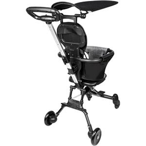 VIIROUD Triciclo bambino evolutivo Passeggino con maniglia di spinta, baldacchino rimovibile, poggiapiedi, freno, per bambini da 1 a 5 anni, 30 x 55 x 86,5 cm-D