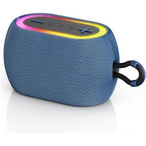 Tisco Cassa Bluetooth Portatile da 20W con Cinturino, Bluetooth 5.3, Suono Stereo a 360°, TWS, 24 Ore di Autonomia, Luci RGB, Ingresso AUX/TF, Impermeabile, Ideale per Casa, Feste e Esterni (Blu)