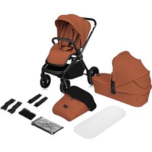 LIONELO MIKA PLUS 2 in 1 Passeggino Duo per Bambini 0-48 mesi fino a 2 kg Navicella fino a 9 kg, Schienale e Poggiapiedi Regolabili, Amortizzazione, AiryDots, Ruote Girevoli PU 360° Cappottina XXL