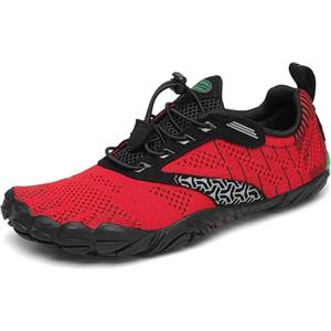SAGUARO Scarpe Barefoot Minimaliste Uomo Donna Traspiranti Scarpe da Scogli Comode Leggere Scarpette Multisport per Trekking Trail Running Sport Acquatici Palestra, Rosso Ciliegia 44 EU