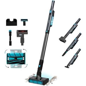 Cecotec Scopa Elettrica Senza Fili Scoba 2100 Twice max,210W, Digital Brushless 20kPa, 2 in 1, 45min Autonomia, Testina Omnidirezionale, Dual Brush, Cyclonic System, Testa Motorizzata, 3 Accessori