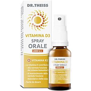 Dr.Theiss Dr Theiss Vitamina D3 K2 - Spray Integratore Alimentare Multivitaminico 20 ml, per la Normale Funzione del Sistema Immunitario