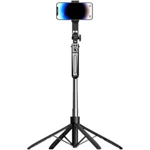 Dgayaeic Tripode di selfie stick, treppiede telefonico da 71 pollici, supporto per cellulare alto con luce remota e riempimento, 180 cm, massima stabilità, ideale portatile per la registrazione di vlog, stream