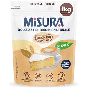 MERISANT Misura Pasticceria Stevia Dolcificante in Cristalli Finissimi, Sostitutivo Dello Zucchero Semolato, Zero Calorie, Senza Glutine, Origine Naturale, Dolcificante Vegano Ideale per Dolci, 1 kg