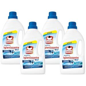 Omino Bianco - Additivo Lavatrice Igienizzante Liquido per Bucato, Contro Batteri e Cattivi Odori, con Tecnologia Deo+, 900 ml x 4 Confezioni