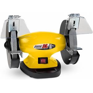 FEMI Smerigliatrice da Banco BG33N - Potenza 550W, Doppia Mola Ø200mm, Velocità 2800 g/min, Base Maggiorata con Vaschetta Acqua