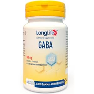 LongLife® GABA | Integratore di acido gamma-aminobutirrico | Rilassamento naturale | Equilibrio e benessere mentale | Fino a 2 mesi di trattamento | Vegano e Senza glutine