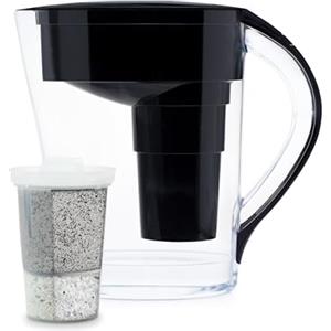 Santevia MINA - Caraffa filtrante alcalina per acqua minerale, sistema di filtrazione dell'acqua, filtro per cloro e piombo, caraffa per depuratore d'acqua, caraffa filtrante per l'acqua domestica,