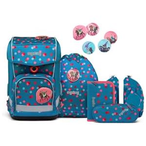 ergobag cubo light set zaino per la scuola ergonomico, superleggero, set da 5 pezzi, 780 g
